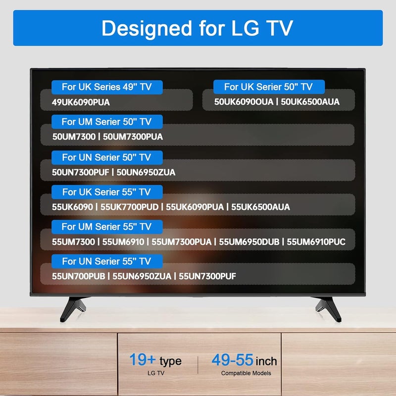 MILADA TV Stand Legs Replacement for LG 49 50 55 Inch 49UJ6300 49LJ5550 49UK6300 50UJ6300 50UK6300MEZ64114730 55UK6500 55UK6300 55UM6900 55UK6090PUA 55UN7300 55LJ550M 50UM7300 - Image 2